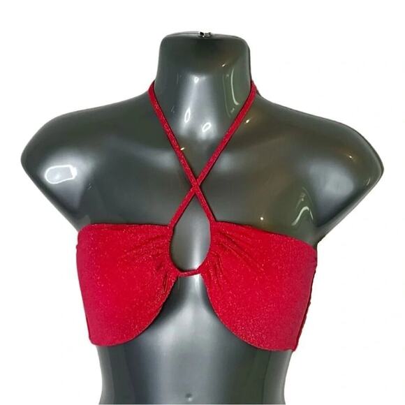 Women’s White Fox Boutique Sun-kissed Bikini Top Cherry Sparkles Size Large - Picture 3 of 7